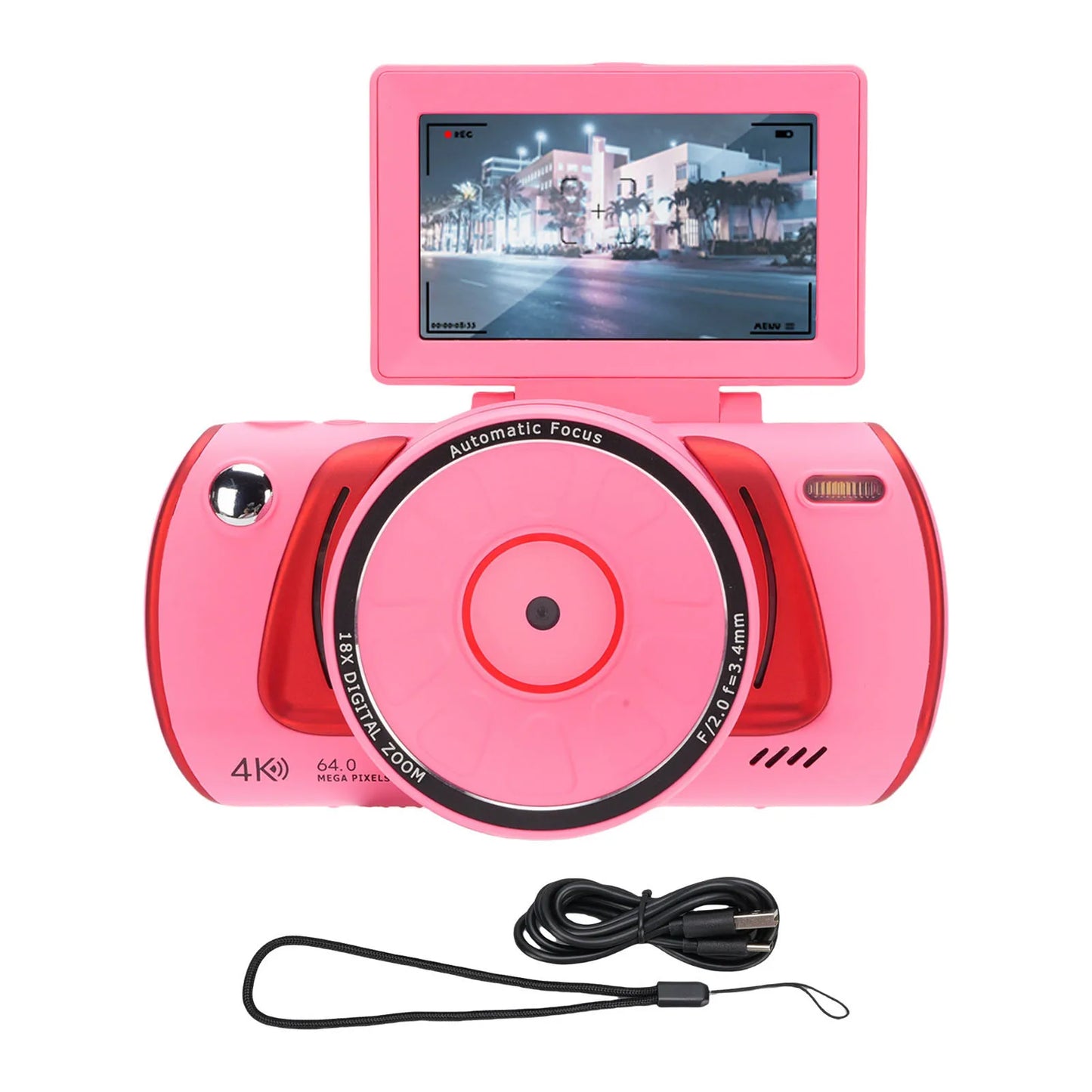 Vlog Camera WIFI Digital Camera 3 Inch  Screen 18X Zoom Retro Anti Shake Autofocus 64MP 4K for Selfie Home