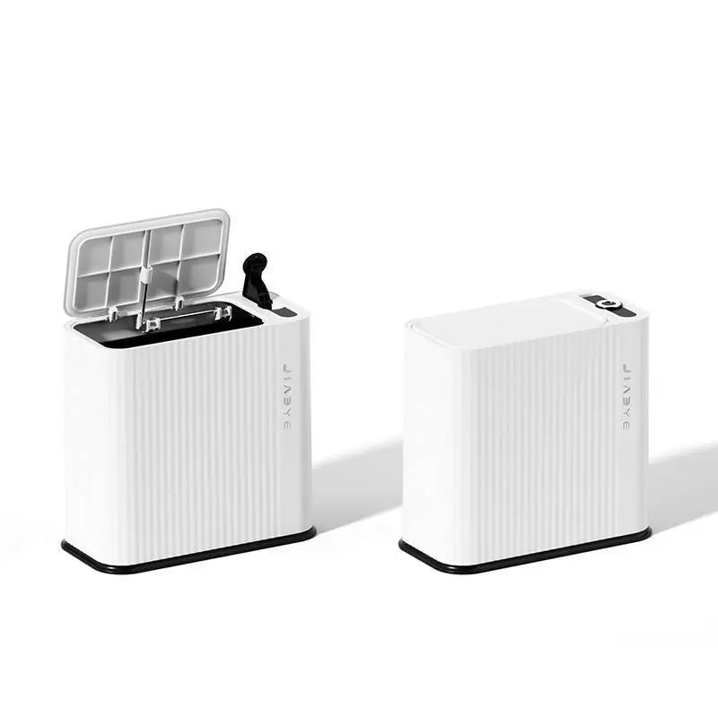 Narrow Trash Can with Lid, Touch Press Kitchen Bathroom Bin - Slim Space Saving Waste Basket, Large Capacity Waterproof Design