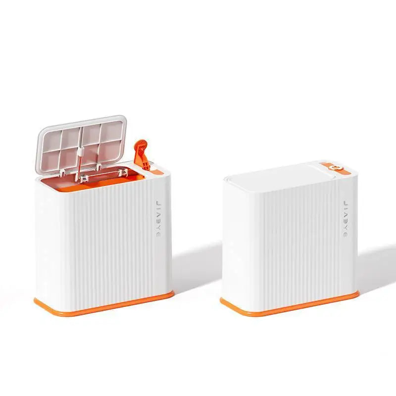 Narrow Trash Can with Lid, Touch Press Kitchen Bathroom Bin - Slim Space Saving Waste Basket, Large Capacity Waterproof Design