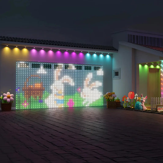 256-400LEDs Smart Curtain Lights Waterproof LED Fairy Lights DIY Color Changing APP Control for Christmas Party Home Decoration