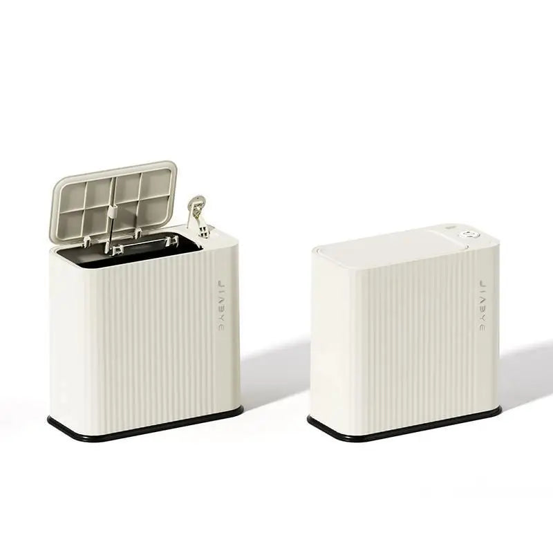 Narrow Trash Can with Lid, Touch Press Kitchen Bathroom Bin - Slim Space Saving Waste Basket, Large Capacity Waterproof Design